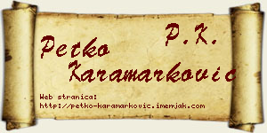 Petko Karamarković vizit kartica